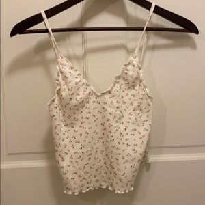 Brandy Melville floral v neck tank top